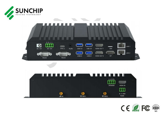 RK3588 CPU périphérique de calcul d'extrémité Lecteur multimédia métallique avec GPS POE en option Pour appareil industriel d'IA