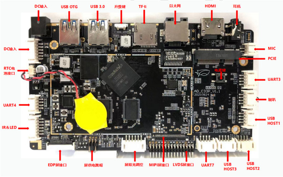 Une carte système intégrée personnalisée RK3568 Android 11 DDR4 avec Ethernet / Wi-Fi / BT PCBA